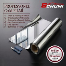 Schumi Aynalı Cam Filmi Çizilmez %85 Isı Yalıtımlı Çizilmez 152 cm x 3 Metre