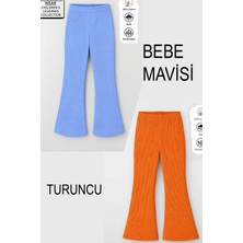 Belya Kids Wear Pamuğa Pamuk Fitilli Tam Kalıp 2 Li Ekonomik Paket 8 Kız Çocuk Ispanyol Tayt