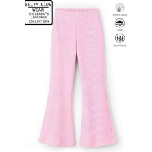 Belya Kids Wear Pamuğa Pamuk Fitilli Tam Kalıp Kız Çocuk Ispanyol Tayt