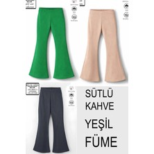 Belya Kids Wear Pamuğa Pamuk Fitilli Tam Kalıp 3 Lü Ekonomik Paket 12 Kız Çocuk Ispanyol Tayt