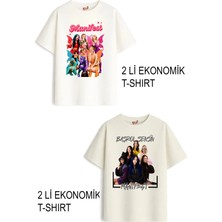 Belya Kids Wear Kız Çocuk 2 Manifest Tasarım 2 Li Ekonomik Paket T-Shirtler