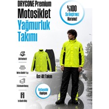 nukrowear Drycone Premium Motosiklet Motorcu Yağmurluğu Su ve Rüzgar Geçirmez Reflektörlü Yağmurluk Takımı