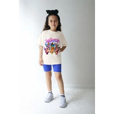Belya Kids Wear Kız Çocuk Oversize Kalıp Belya Kids Manifest Karikatür Kanatlı Tasarım Taytlı Alt Üst Takım