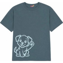 Belya Kids Wear Erkek Çocuk Oversize Tam Kalıp Belya Kids Tasarım 3 Yazlık Kumaş Tişört