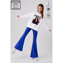 Belya Kids Wear Kız Çocuk Tam Kalıp Üst Oversize Alt Taytlı Hilal Tasarım 234 Alt Üst Takım