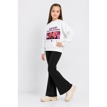 Belya Kids Wear Kız Çocuk Tam Kalıp Üst Oversize Alt Taytlı Hun Tasarım 221 Alt Üst Takım