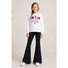 Belya Kids Wear Kız Çocuk Tam Kalıp Üst Oversize Alt Taytlı Kalpli Hun Tasarım 216 Alt Üst Takım