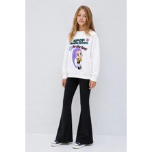 Belya Kids Wear Kız Çocuk Tam Kalıp Üst Oversize Alt Taytlı Karikatür Hun Tasarım 215 Alt Üst Takım