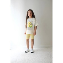 Belya Kids Wear Kız Çocuk Tam Kalıp Üst Oversize Altı Taytlı Coco Fresh TASARIM100 Alt Üst Takım
