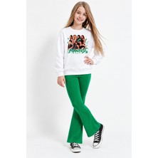 Belya Kids Wear Kız Çocuk Tam Kalıp Üst Oversize Alt Taytlı Manifest Tasarım 265 Alt Üst Takım