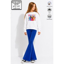 Belya Kids Wear Kız Çocuk Tam Kalıp Üst Oversize Alt Taytlı Manifest Tasarım 226 Alt Üst Takım