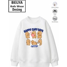Belya Kids Wear Trend Çocuk Kız Model Tam Kalıp Oversize Cb Tasarım 2 Iplik Pamuğa Pamuk Kumaş Sweatshirt 6
