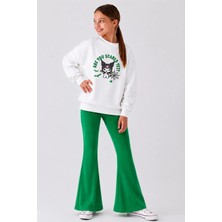 Belya Kids Wear Kız Çocuk Tam Kalıp Üst Oversize Alt Taytlı Kurotasarım Tasarım 185 Alt Üst Takım