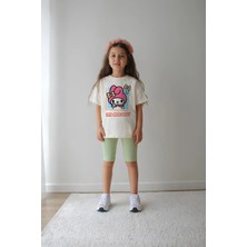 Belya Kids Wear Kız Çocuk Tam Kalıp Üst Oversize Altı Taytlı Melodi TASARIM60 Alt Üst Takım