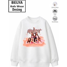 Belya Kids Wear Trend Çocuk Kız Model Tam Kalıp Oversize Manifest Tasarım 2 Iplik Pamuğa Pamuk Kumaş Sweatshirt 106