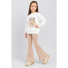Belya Kids Wear Kız Çocuk Tam Kalıp Üst Oversize Alt Taytlı Capyfun Tasarım 189 Alt Üst Takım