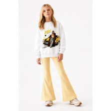 Belya Kids Wear Kız Çocuk Tam Kalıp Üst Oversize Alt Taytlı Esin Araba Tasarım 236 Alt Üst Takım
