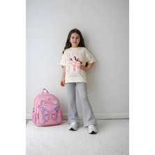 Belya Kids Wear Kız Çocuk Tam Kalıp Üst Oversize Altı Taytlı Hun TASARIM42 Alt Üst Takım