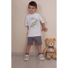 Belya Kids Wear Erkek Çocuk Üst Oversize Tişört Alt Şort Bly Tasarım2 Alt Üst Takım