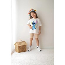 Belya Kids Wear Kız Çocuk Tam Kalıp Üst Oversize Altı Taytlı Karakter TASARIM91 Alt Üst Takım