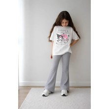 Belya Kids Wear Kız Çocuk Tam Kalıp Üst Oversize Altı Taytlı Kur Melo TASARIM43 Alt Üst Takım