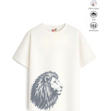 Belya Kids Wear Erkek Çocuk Oversize Kalıp Belya Kids Aslan Tasarım B11 Pamuklu Tişört