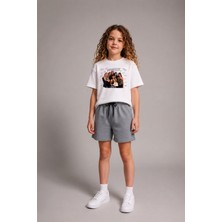 Belya Kids Wear Kız Çocuk Oversize Kalıp Belya Kids Manifest Tasarım 105 Pamuklu Alt Üst Takım