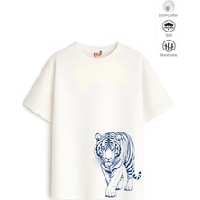 Belya Kids Wear Erkek Çocuk Oversize Kalıp Belya Kids Kaplan Tasarım B30 Pamuklu Tişört