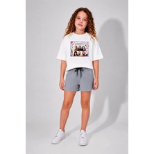 Belya Kids Wear Kız Çocuk Oversize Kalıp Belya Kids Manifest Tasarım 107 Pamuklu Alt Üst Takım