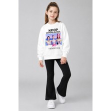 Belya Kids Wear Kız Çocuk Tam Kalıp Üst Oversize Alt Taytlı Hun Tasarım 207 Alt Üst Takım