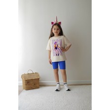 Belya Kids Wear Kız Çocuk Tam Kalıp Üst Oversize Altı Taytlı Rumi TASARIM65 Alt Üst Takım