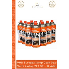 Denguva #kampocağı Dayanıklı Portatif Tüp Seti Vmf Eurogaz Kamp Ocak Gazı Valfli Kartuş 227GR 12 Adet