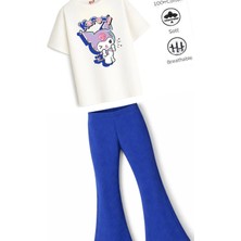 Belya Kids Wear Kız Çocuk Tam Kalıp Üst Oversize Altı Taytlı Kur TASARIM19 Alt Üst Takım