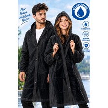 Neffo Unisex Su Geçirmez Kapüşonlu Yağmurluk, Hafif ve Katlanabilir Yağmur Pançosu, Rüzgar Geçirmez