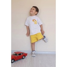 Belya Kids Wear Erkek Çocuk Üst Oversize Tişört Alt Şort Bly TASARIM12 Alt Üst Takım