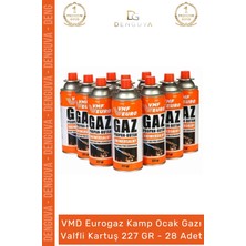 Denguva #ocakgazı Pürmüz Uyumlu Bütan Propan Vmf Eurogaz Kamp Ocak Gazı Valfli Kartuş 227GR 28 Adet