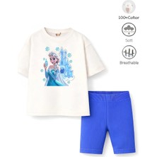 Belya Kids Wear Kız Çocuk Tam Kalıp Üst Oversize Altı Taytlı Karakter TASARIM77 Alt Üst Takım