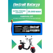 Electroll Karoval Cp1 Uyumlu Batarya (Ultra Yüksek Kapasite) 60V 25AH Elektrikli Scooter Bataryası