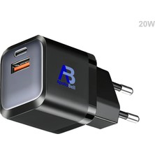 ApolloBell 20W GaN Pro Hızlı Şarj Cihazı USB-C+USB-A Mini Kompakt Adaptör CHB01-007