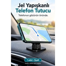 Evgereçlerim Jel Yapışkanlı Araba Telefon Tutucu Döner Başlıklı Siyah