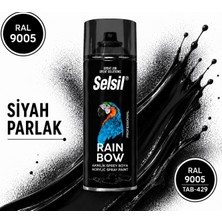 Selsil Rainbow Akrilik Sprey Parlak Siyah Ral 9005 (400ML)