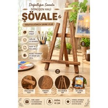 KutuTR Masaüstü Şövale, Ahşap, Mini Şövale, Üç Ayaklı, Resim Şövalesi, Ressam Sehpası 29X35 Kahverengi
