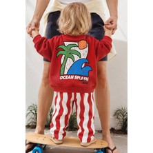 Mamy Kids Çocuk Baskılı Eşofman Takımı Kırmızı