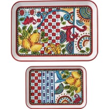 LuckyArt Lucky Art Lemozıa Melamın 2'li Tepsi Seti