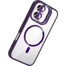 Joko Apple iPhone 16 Plus Uyumlu Remim Lensli Magsafe Standlı Kapak - Derin Mor