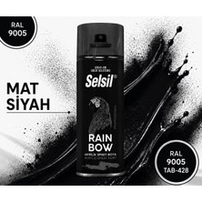 Selsil Rainbow Akrilik Sprey Boya Mat Siyah Ral 9005 (400ML)