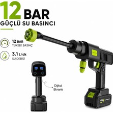 Yms Venandin Kablosuz Basınçlı Yıkama Tabancası 12 Bar 150W 21V 20.000 Rpm Şarjlı Oto Yıkama Makinesi