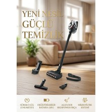 Bosch Unlimited Serie 8 Gen2 Beyaz Kablosuz Şarjlı Dikey Süpürge, Güçlü LED Işıklı Zemin Başlığı,zengin Aksesuar Seti Onerouse Tiftik Makinesi Hediye