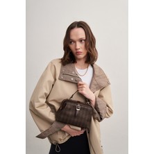 Shule Bags Botte Monogram Vintage El ve Çapraz Çanta Acı Kahve