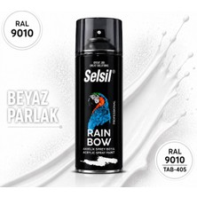 Selsil Rainbow Akrilik Sprey Boya Parlak Beyaz RAL9010 (400ML)